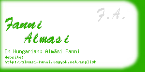 fanni almasi business card