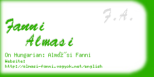 fanni almasi business card